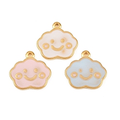 Золотой 304 нержавеющей стальной эмали подвески, облако прелести, золотые, 14.5x15x1.5 мм, отверстие : 1.2 мм