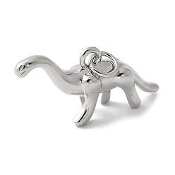 Платина Латунные подвески, динозавр прелести, с целью перехода в кольце, без свинца и без кадмия, долговечный, платина, 13x25x5.5 мм, отверстие : 3.5 мм