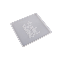 White DIY Silicone Square Coaster Molds for Baby Shower, Resin Casting Molds, White, 124x118x6mm