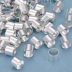 Посеребрённый Бисера латунной трубки, долговечный, трубка, 925 серебро покрытием, 7x6 мм, отверстие : 6 мм