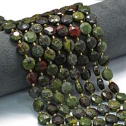 Кровь драконов Бисер натуральный дракон крови пряди, граненый шестиугольный разрез, плоско-круглые, с бисером, 10~10.5x6 мм, отверстие : 1 мм, около 31~32 шт / нитка, 15.35''~15.55'' (39~39.5 см)