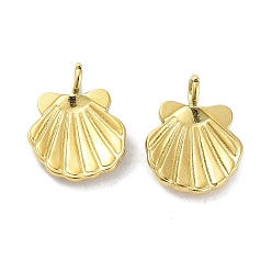 Настоящее золото 18K Ионное покрытие (ip) 316 l подвески из хирургической нержавеющей стали, без никеля , шарм в форме ракушки, реальный 18 k позолоченный, 13x10x2 мм, отверстие : 2.2 мм