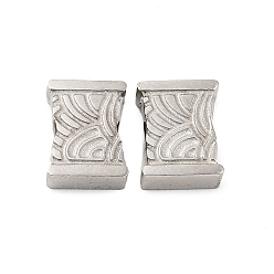 Stainless Steel Color Non-Tarnish 304 Stainless Steel Beads, Rectangle, Stainless Steel Color, 7.5x6x3.3mm, Hole: 2.1mm