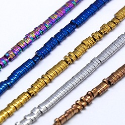 Mixed Color Electroplate Non-magnetic Synthetic Hematite Beads Strands, Oval, Mixed Color, 3x2x1mm, Hole: 1mm, about 350pcs/strand, 15.7 inch