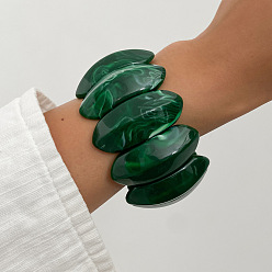 Темно-Зеленый Деревянные браслеты для женщин, двухконусные, темно-зеленый, внутренний диаметр: 7.09 дюйм (18 см)