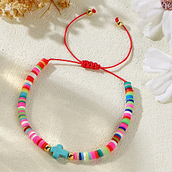Разноцветный Женские плетеные браслеты в стиле бохо из стеклянных бусин и синтетической бирюзы, с имитацией жемчуга, красочный, внутренний диаметр: 11 дюйм (28 см)
