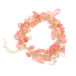 Стеклянный Камень Арбуза Браслеты из синтетического арбузного камня и стеклянных бусин, 8-5/8 дюйм (22 см)