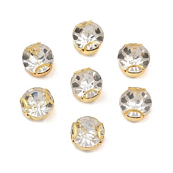 Золотой Плоские круглые пришивные бусины-монти со стразами, с 201 зубцами из нержавеющей стали, аксессуары для одежды, золотые, 7x5.5 мм, отверстие : 1.4 мм, 720 шт / пакет