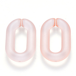 PeachPuff Transparent Acrylic Linking Rings, Quick Link Connectors, for Cable Chains Making, Frosted, Oval, PeachPuff, 31x19.5x5.5mm, Inner Diameter: 19.5x7.5mm