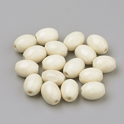 Белый Природных шарики древесины, окрашенные, овальные, белые, 17x13 мм, отверстие: 4 мм, Около 1120 шт / 1000 г