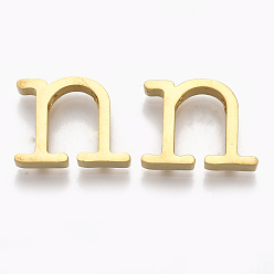 Letter N 304 Stainless Steel Pendants, Golden, Letter, Letter.N, 12x16x3mm, Hole: 1.8mm