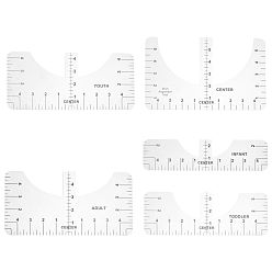 Transparent PVC-Multifunktionslineale, Schneider Nählineal, Transparent, 25x6.4~15.3x0.05 cm, 5 Stück / Set