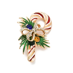 Candy Cane Рождественские эмалевые булавки, штыри отворотом сплава горного хрусталя для одежды рюкзака, шоколадная конфета, 54.5x37 мм