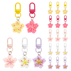 (52) Непрозрачная лаванда 20 шт 5 цвета смоляные цветочные подвески украшения, с поворотными застежками сплава, разноцветные, 66 мм, 4 шт / цвет