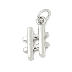 Платина Латунь прелести, # символ очарование, стойки покрытие, долговечный, без кадмия и без свинца, с целью перехода в кольце, платина, 13.5x8.5x2 мм, отверстие : 3.4 мм