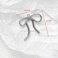 Bowknot Платинового сплава подвески, бантом, 32x31 мм