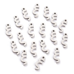 Letter X Не тускнеющие 304 подвески из нержавеющей стали, матовый стиль, греческий алфавит, цвет нержавеющей стали, letter.x, letter.x: 12x5x1.5 мм, отверстие : 1.5 мм