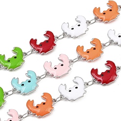 Нержавеющая Сталь Цвет 304 цепи-«краб» из нержавеющей стали с эмалированным покрытием, пайки, без свинца, без кадмии и без никеля, цвет нержавеющей стали, 13x9.5x2.5 мм