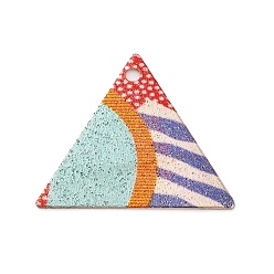 Треугольник Геометрические сплав листовой печатный кулон серьги аксессуары, треугольные, 19.5x22x0.5 мм, отверстие : 1.6 мм