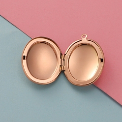 Розовое Золото Подвески из медальона из нержавеющей стали, овальный шарм, розовое золото , 33.5x24 мм, отверстие : 1.8 мм