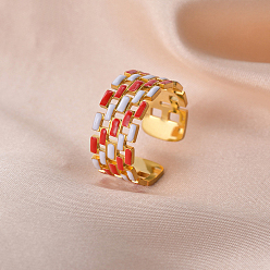 Красный 304 эмалированные открытые манжеты из нержавеющей стали для женщин, красные, 9 мм, внутренний диаметр: 18 мм