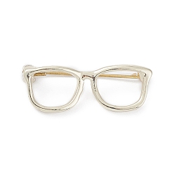 Light Gold Alloy Eyeglasses Frame Brooch Pin, Badge for Backpack Clothes, Light Gold, 31.5~33x12x6.5~8mm