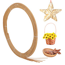 Белый Навахо Плоские полоски натурального бамбукового плетения, твердый ткацкий материал, для DIY, вязание мебели, навахо белый, 4x0.5 мм, около 3 м / шт, 10 шт / комплект