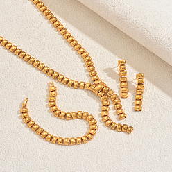 Золотой Комплекты прямоугольных браслетов, серег и ожерелий из сплава для женщин, золотые, ожерелья: 17.52 дюйм (44.5 см)