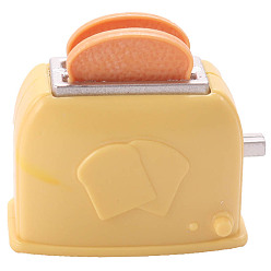 Золотистый Пластиковые миниатюрные украшения, аксессуары для домашнего кукольного домика с микро-ландшафтом, притворяясь опорными украшениями, тостер, золотые, 17x27x24 мм