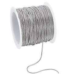 Stainless Steel Color 10M Stainless Steel Round Snake Chains, with Spool, Soldered, Stainless Steel Color, 1mm
