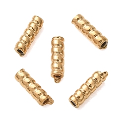 Golden 304 Stainless Steel Beads, Twisted Tube, Ion Plating(IP), Golden, 6x2mm, Hole: 1mm