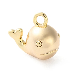Настоящее золото 18K Латунь прелести, без кадмия, без никеля и без свинца, дельфин, реальный 18 k позолоченный, 9x10x6 мм, отверстие : 1.4 мм