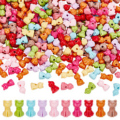 (52) Непрозрачная лаванда 300 шт. непрозрачные акриловые бусины в виде котят, кошка, разноцветные, 14.5x8.5x9.5 мм, отверстие : 2.5 мм