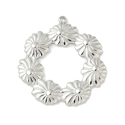 Нержавеющая Сталь Цвет 304 подвески из нержавеющей стали, , цвет нержавеющей стали, 32x30x2.5 мм, отверстие : 1.6 мм