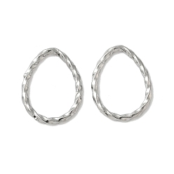 Нержавеющая Сталь Цвет 304 витые каплевидные соединительные кольца из нержавеющей стали, не тускнеет, цвет нержавеющей стали, 18.5x14.5x1.5 мм, внутренний диаметр: 15.5x11.5 мм