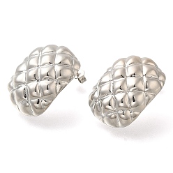 Платина Стойка металлизированный прямоугольник латунные серьги-гвоздики, без свинца и без кадмия, долговечный, платина, 24.5x18 мм