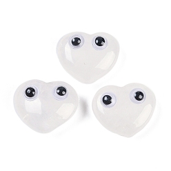 Хрусталь Фигурки из натурального кварцевого кристалла, смолой глаза, для домашнего офиса настольный орнамент фэн-шуй, сердце, 20x24x12 мм