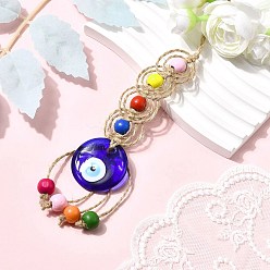 (52) Непрозрачная лаванда Подвеска с лэмпворком от сглаза, с деревянными бусинами для украшения двери дома, разноцветные, 200 мм