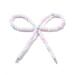 Разноцветный Ссылки на компоненты люстры из сплава и стеклянных бусин, платина, красочный, 45~70x38~69x7 мм, отверстие : 1~1.6 мм, бусина : 3~3.5 mm