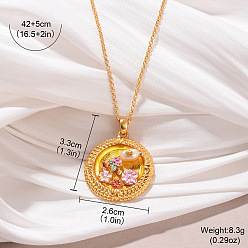 Золотистый Цепочка из латуни с эмалированным сплавом и подвеской из натурального жемчуга, золотые, золотые, 16.54 дюйм (42 см), Кулон : 33x26 мм