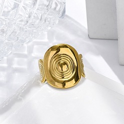 Золотой Овальные 304 открытые манжеты из нержавеющей стали для женщин, золотые, регулируемый, 20 мм