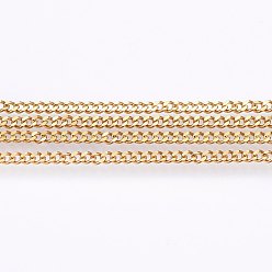 Золотой 304 из нержавеющей стали обуздать цепи, пайки, золотые, 2.2x0.5 мм