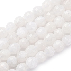 Rainbow Moonstone Бусины из натурального радужного лунного камня, круглые, граненые, 6 мм, около 60 шт / нитка, 14.96'' (38 см)