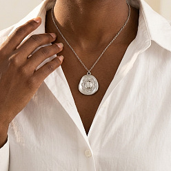 Stainless Steel Color 304 Stainless Steel Cowboy Hat Pendant Necklaces, Tarnish Free, Stainless Steel Color, 15.75 inch(40cm)