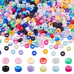 (52) Непрозрачная лаванда 1440 шт. 12 цветные акриловые и смоляные бусины, два тона, баррель, разноцветные, 9x5.5~6 мм, отверстие : 3.7~4 мм, 120 шт / цвет