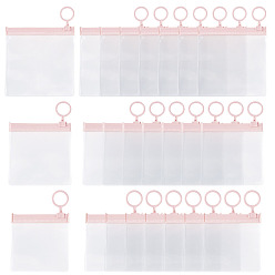 Pink 24 Stück 3 Stile transparente wiederverschließbare EVA-Beutel mit Ringen, Viereck, rosa, 8~11.2x8~11.1x0.06~0.25 cm, einseitige Dicke: 9.8 mil(0.25mm), 8 Stück / Stil