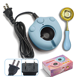 Синий 6a 250v пластиковый электрический нагреватель для сургучной печати с отпечатком кошачьей лапы и ложкой, инструмент для электрической печи для сургуча для штампов с сургучной печатью, синие, 90x83x35 мм