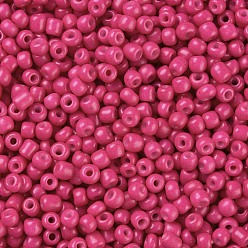 Camellia Baking Paint Glass Seed Beads, Camellia, 8/0, 3mm, Hole: 1mm, about 10000pcs/bag