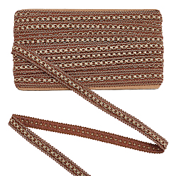 Sienna Polyester Centipede Braided Wavy Ribbon, Jacquard Ribbon, Tyrolean Ribbon, Garment Accessories, Sienna, 3/4 inch(20mm), about 13.12 Yards(12m)/pc