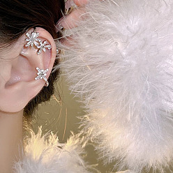 Круглые Серьги-каффы из сплава для женщин, с кубического циркония, круглые, 15 мм